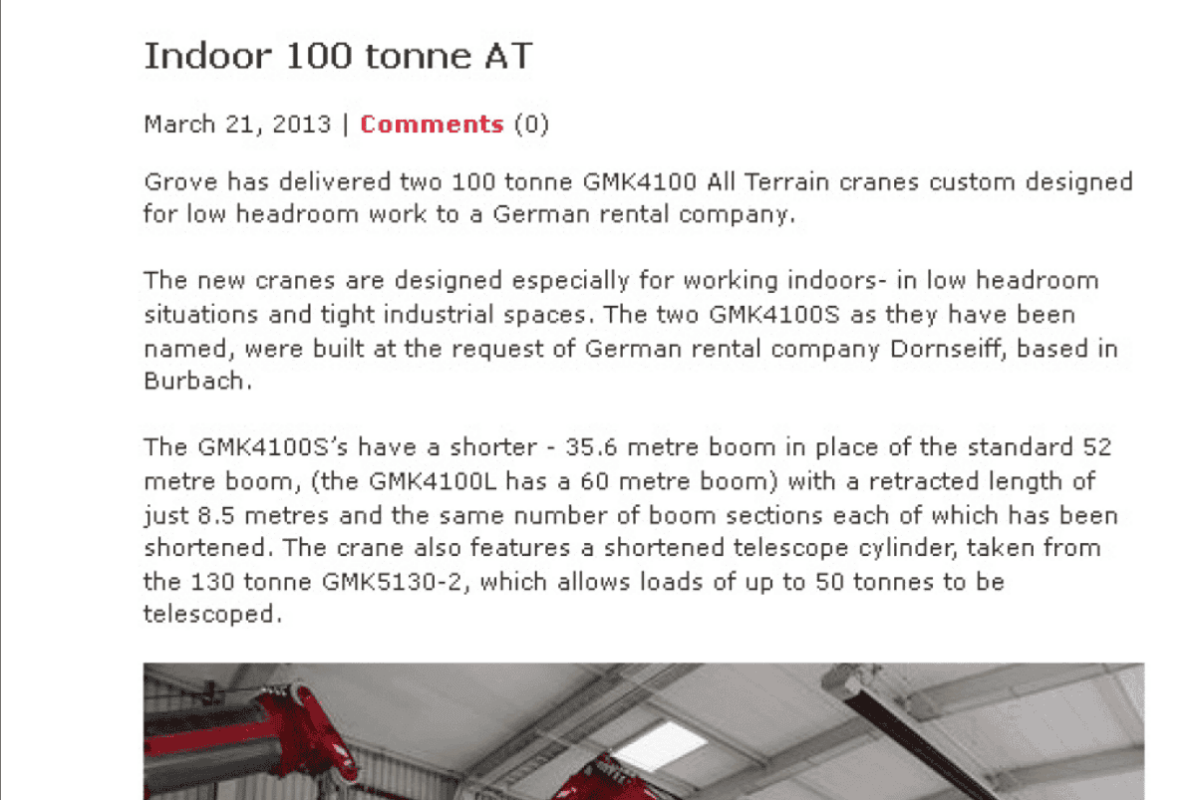 Indoor 100 Tonne At