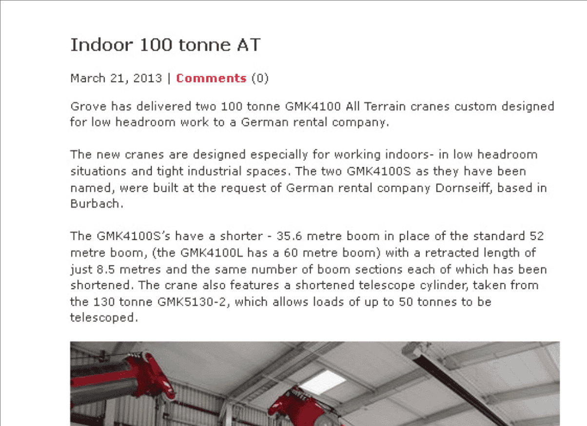 Indoor 100 Tonne At